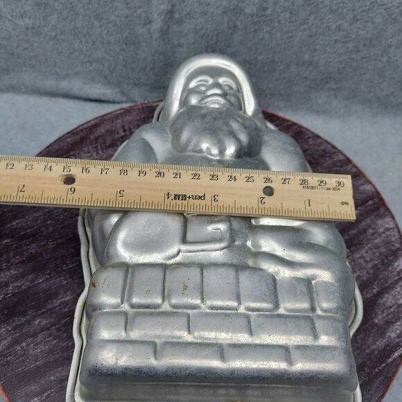 Vintage Silver Santa Claus Decorative Baking Mold Collectible Kitchen Statue - Picture 15 of 16